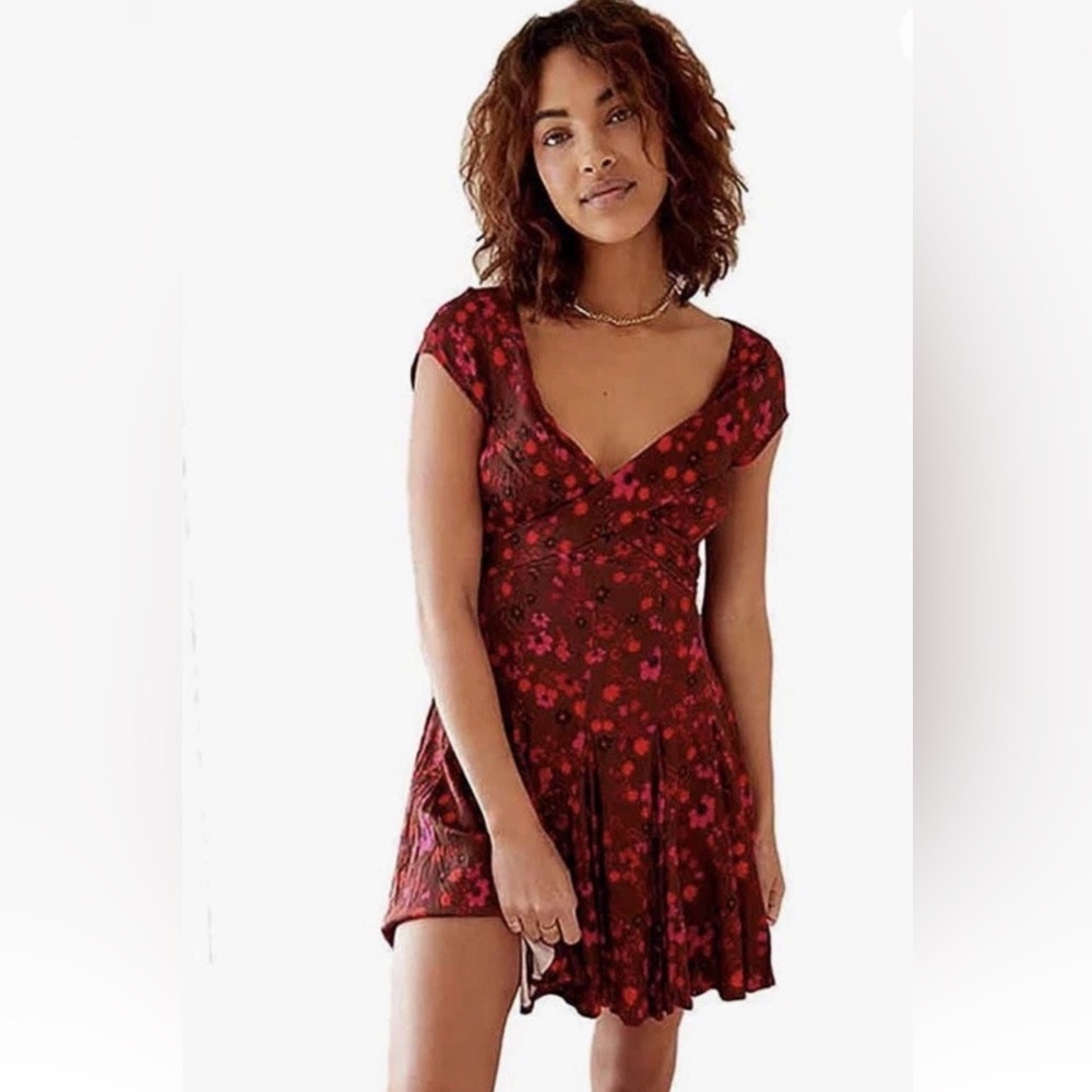 FREE PEOPLE It Takes Two Wrap Dress in Plum Multi nwt Size Small